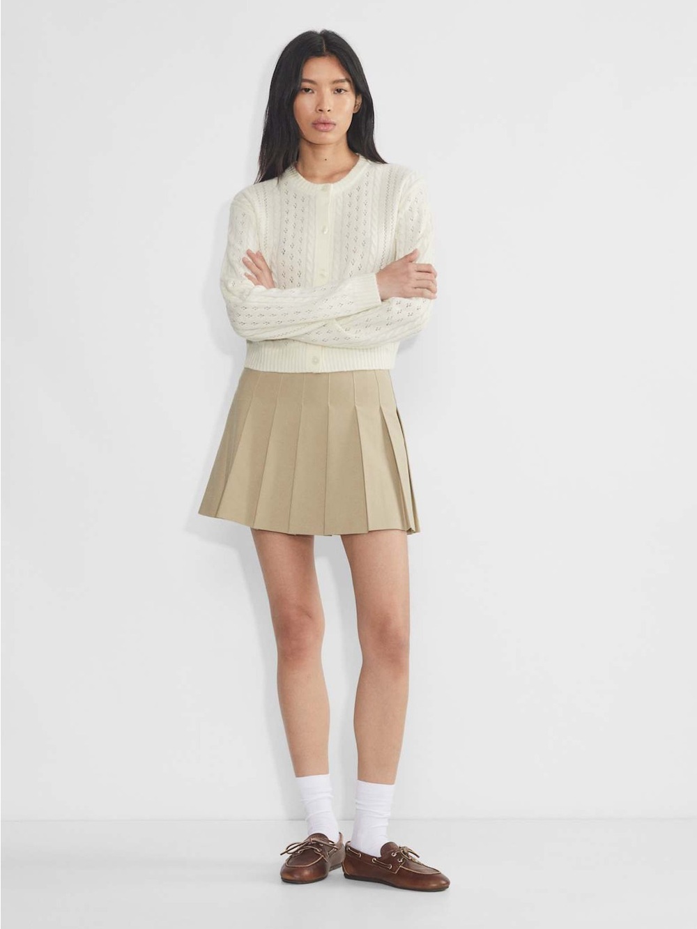 Aritzia Sunday Best Wool Cardigan Light Birch Size S Cottage Core Quiet Luxury